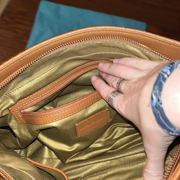 Antonio Melani Brown Leather Gold hardware double handle purse - Picture 16 of 16